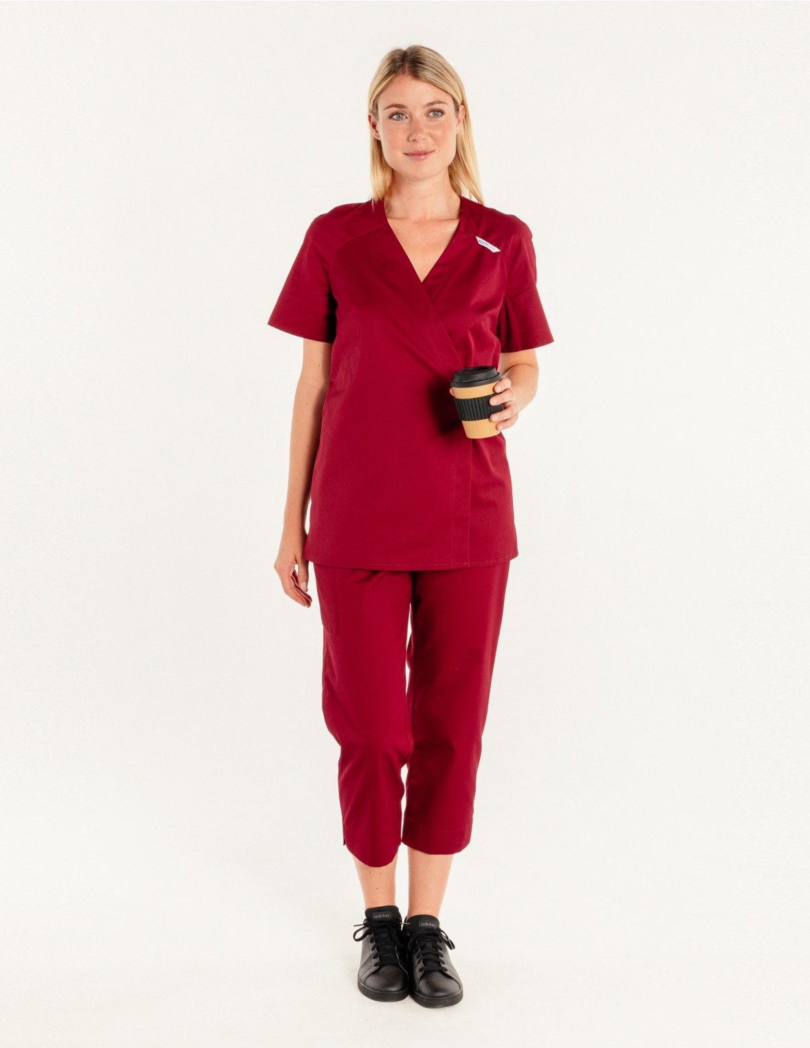 Blouse femme cache cœur bordeaux
