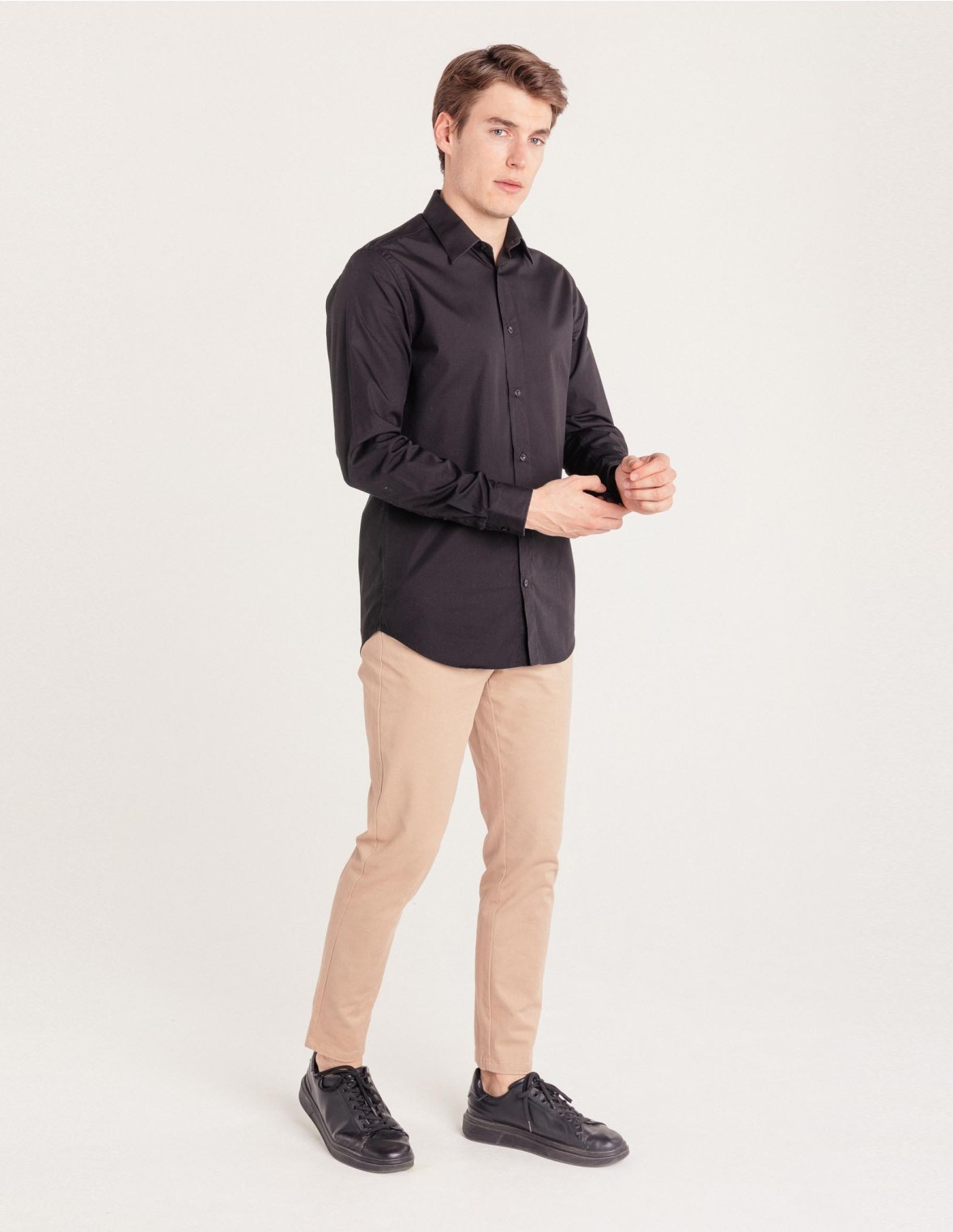 Chemise regular homme noire