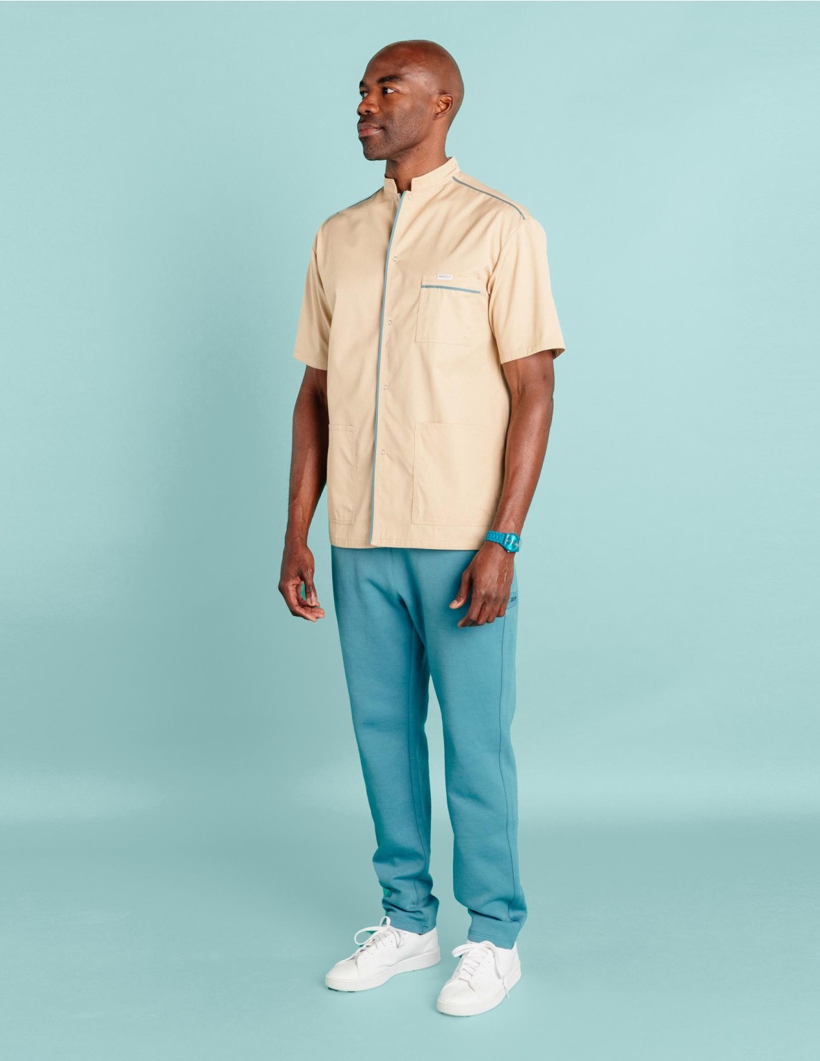 Pantalon jogging médical bleu canard 