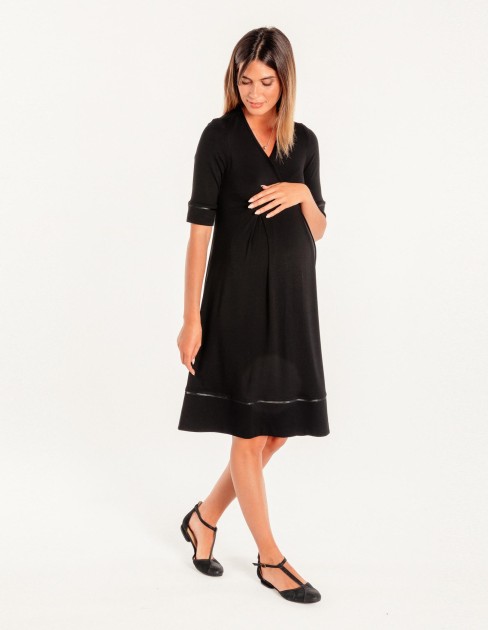 Robe noire maternité PER-KB-WDR05