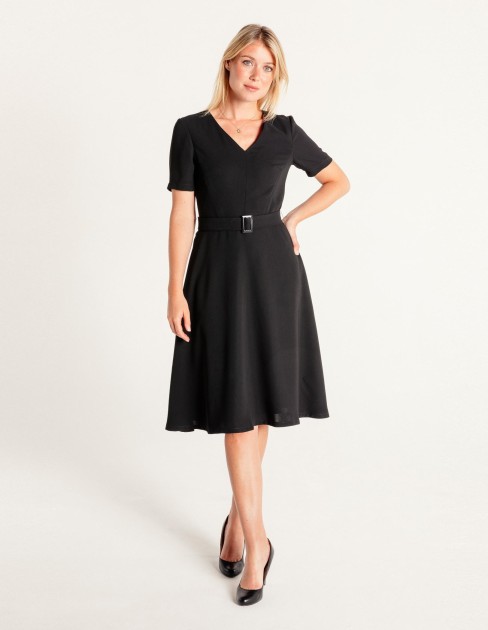 Robe fluide avec ceinture PER-KB-WDR29