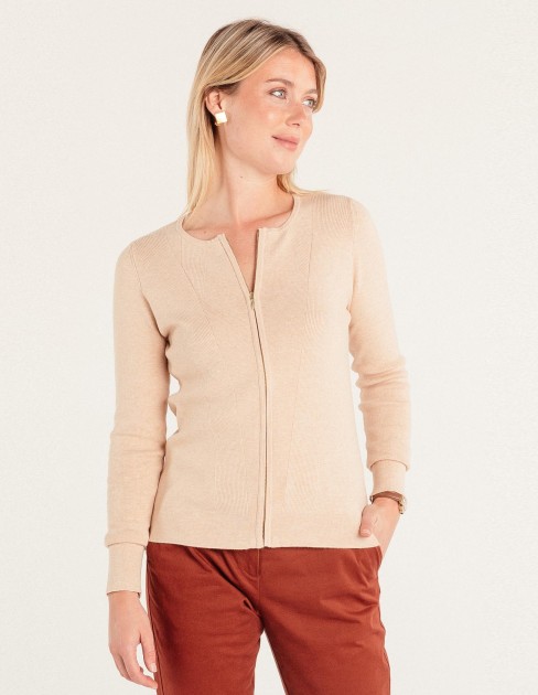 Cardigan zippé col rond CAP-KB-WCA07